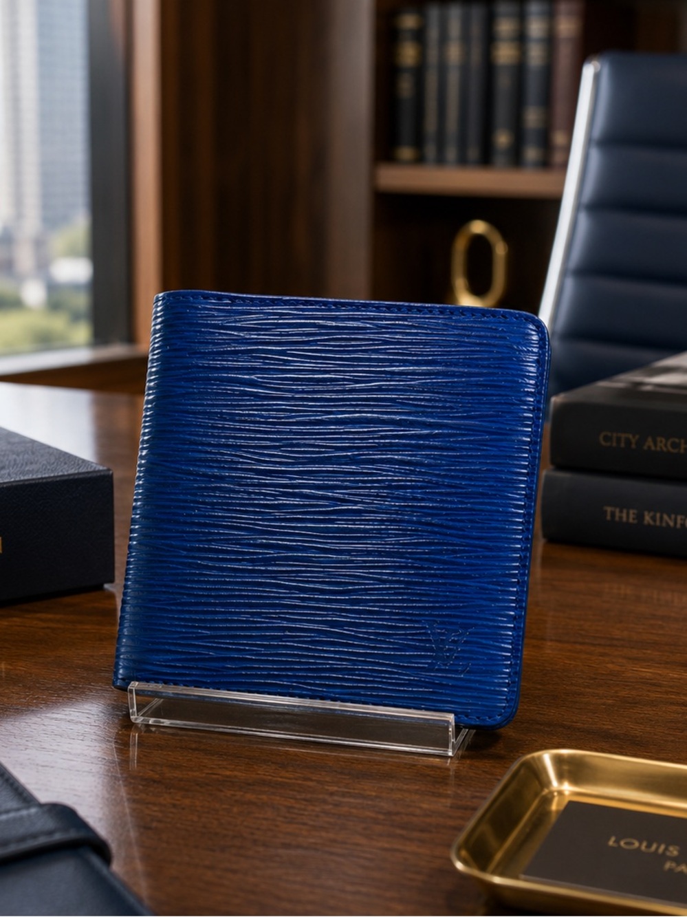 Louis Vuitton Blue Epi Leather Bifold Wallet